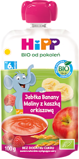 Mus Jabłka-Banany-Maliny z orkiszem BIO, po 6. miesiącu HiPP