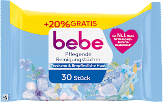 Pflegende Reinigungstücher mit Vitamin E und Glycerin bebe