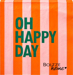 Servietten "Streifen", rosa/orange (16,5x16,5 cm) BOLTZE