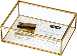 Fotobox aus Glas mit Metallrahmen Paradies