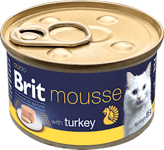 Krmivo pre mačky Premium By Nature mousse s morčacím  mäsom Brit