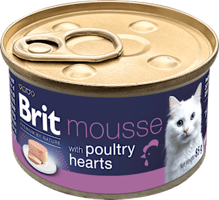 Krmivo pre mačky Premium By Nature care mousse kuracie srdcia Brit