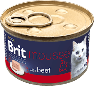 Krmivo pre mačky Premium By Nature mousse s hovädzím mäsom Brit