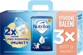 pokračovací mléčná kojenecká výživa 3 Advanced 12m, 3 x 800g Nutrilon