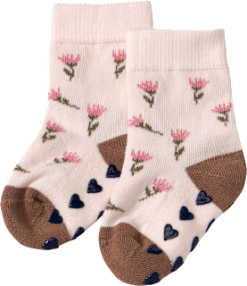 ABS Socken mit Blumen-Muster, beige, Gr. 23/26 ALANA