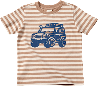 T-Shirt mit Auto-Print & Ringel-Muster, braun, Gr. 122 ALANA