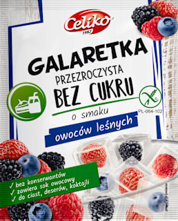 Galaretka o smaku owoców leśnych, przezroczysta, bez cukru Celiko