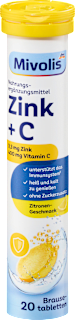 Šumeće tablete cink + vitamin C Mivolis