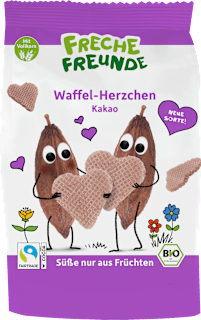 Kindersnack Waffel-Herzchen Kakao ab 1 Jahr Freche Freunde