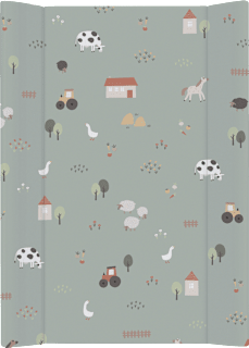 Wickelauflage grün, Motiv Bauernhof, 50 x 70 cm rotho babydesign