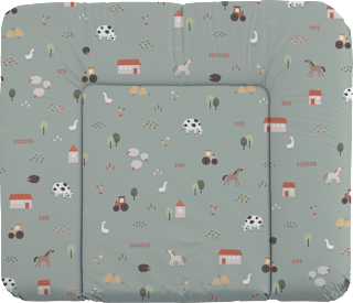 Wickelauflage grün, Motiv Bauernhof, 85 x 75 cm  rotho babydesign