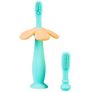 Periuță de dinți din silicon turcoaz pentru bebeluși babysnugg