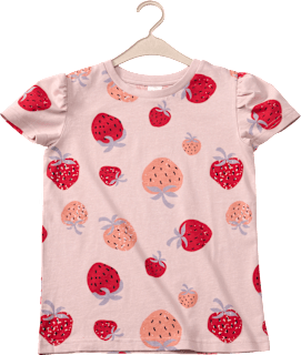 T-Shirt mit Erdbeer-Muster, rosa, Gr. 116 ALANA