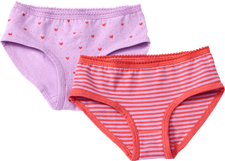 Slips mit Herz-Muster & Streifen, lila + rot, Gr. 122/128 ALANA