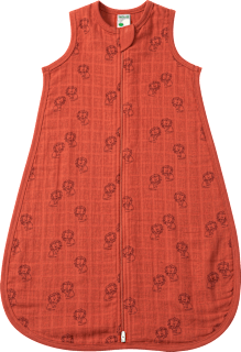 Schlafsack 0,5 TOG aus Musselin mit Löwen-Muster, rotbraun, 90 cm ALANA