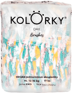 Plienky Day veľkosť XL (12 - 16 kg) - štetce Kolorky