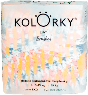Plienky Day veľkosť L (8 - 13 kg) - štetce OS Kolorky