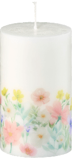 Stumpenkerze mit Blumenmuster Profissimo