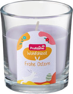Duftkerze im Glas Wohlfühlzeit Frohe Ostern sortiert Profissimo
