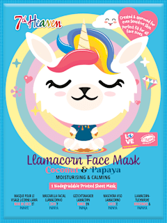 textilní pleťová maska Llamacorn 7th Heaven