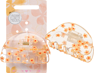 Haarklammer mit Blumen, transparent LANGHAARMÄDCHEN