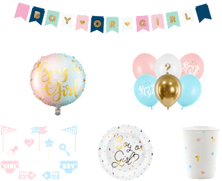 Party-Dekorationsset "Gender Reveal" Mix 31tlg PartyDeco