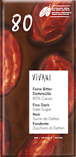Schokolade, Feine Bitter Dattelsüße 80% Vivani
