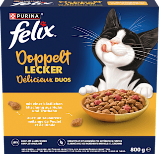 Trockenfutter Katze mit Huhn & Truthahn - doppelt lecker delicieux duos Felix