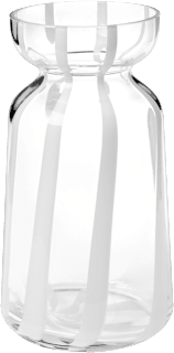 Vase aus Glas, transparent mit Streifen (14x25 cm) dm home