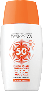 Fluido solare anti macchia viso e collo SPF50+ DERMOLAB