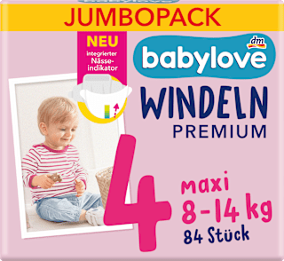 Plienky Premium - veľ. 4 maxi (8-14 kg) Jumbo Pack babylove