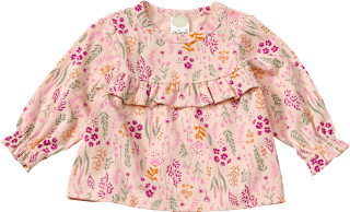 Langarmshirt Pro Climate mit Blumen-Muster & Rüschen, beige & rosa, Gr. 62 ALANA