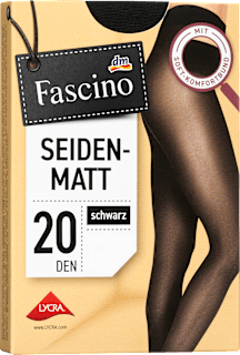 Štrample svilenkasto-mat, 20 DEN, 50/52 - Crne Fascino