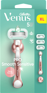 Dámsky holiaci strojček Deluxe Smooth Sensitive Rosegold + 3 náhradné holiace hlavice Gillette Venus