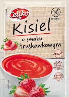 Kisiel o smaku truskawkowym, bez cukru Celiko
