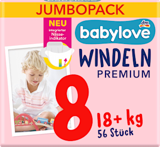 Plienky Premium - veľ. 8 (18+ kg) Jumbo Pack babylove
