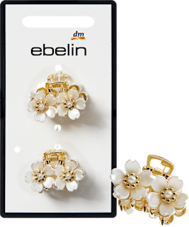 Haarklammern mit Blumen-Applikationen, Gold-Optik ebelin