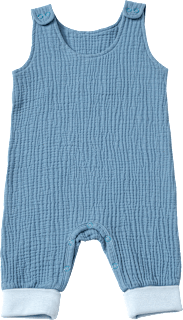 Overall mit Mitwachsfunktion aus Musselin, blau, Gr. 68 ALANA