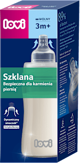 Butelka szklana 3 m+, 250 ml LOVI