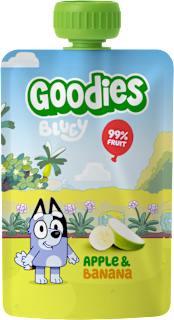 příkrm v sáčku Bluey jablko & banán Goodies