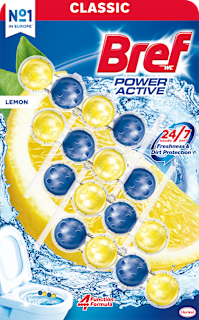 Tuhý WC blok Classic Power Aktiv Lemon Bref