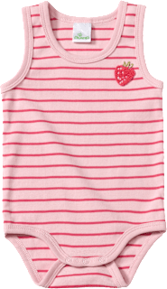 Body Ärmellos mit Erdbeer-Applikation, rosa, Gr. 98/104 ALANA