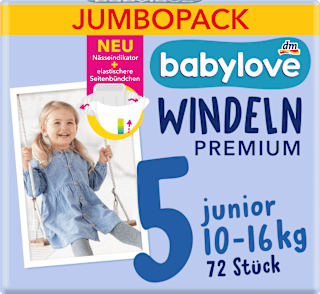 Premium pelene jumbo junior vel. 5 (10-16 kg), 2x36 kom. babylove