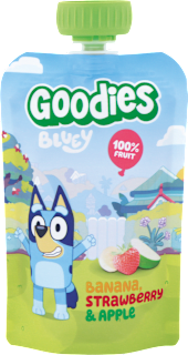 Ovocná kapsička Bluey banán jahoda jablko Goodies