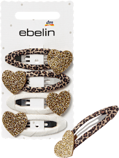 Haarclips Herzen, Leo-Muster ebelin