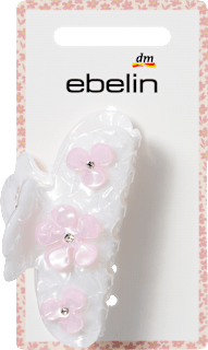Haarklammer mit Blumenapplikationen, weiß ebelin