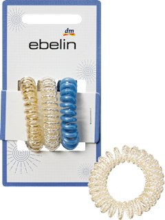 Spiralhaargummis weiß/blau/gold ebelin