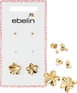 Ohrstecker mit Blumen & Perlen, Gold-Optik ebelin