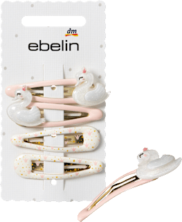 Haarclips mit Schwänen & Kronen, rosa ebelin