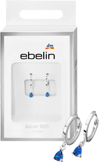 Creolen 925 Silber mit blauem Strassstein ebelin